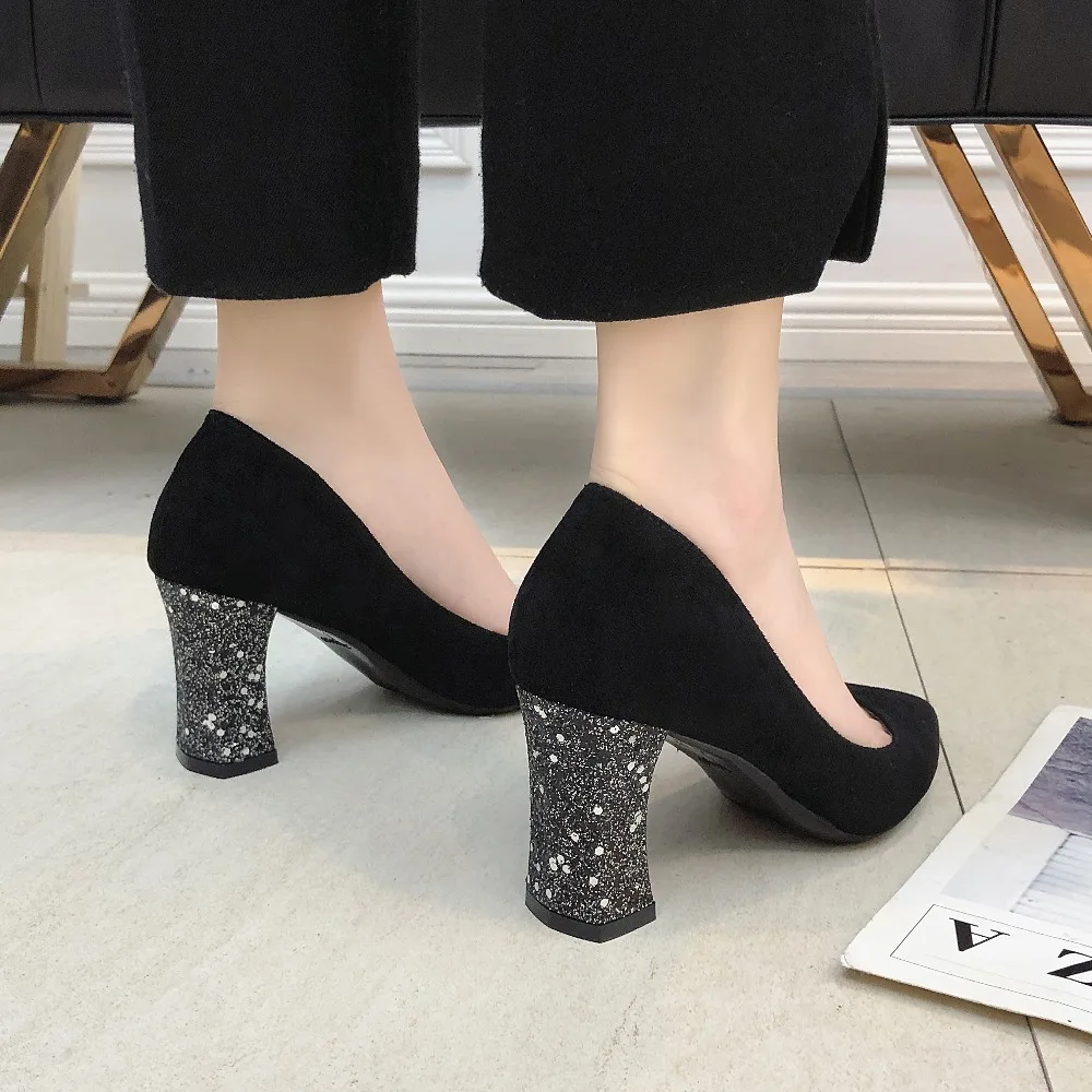 Women Pumps High Heels Shoes women casual Pointed Toe ladies Shallow Party Wedding Pumps women shoes Mujer plus size 35-40#238