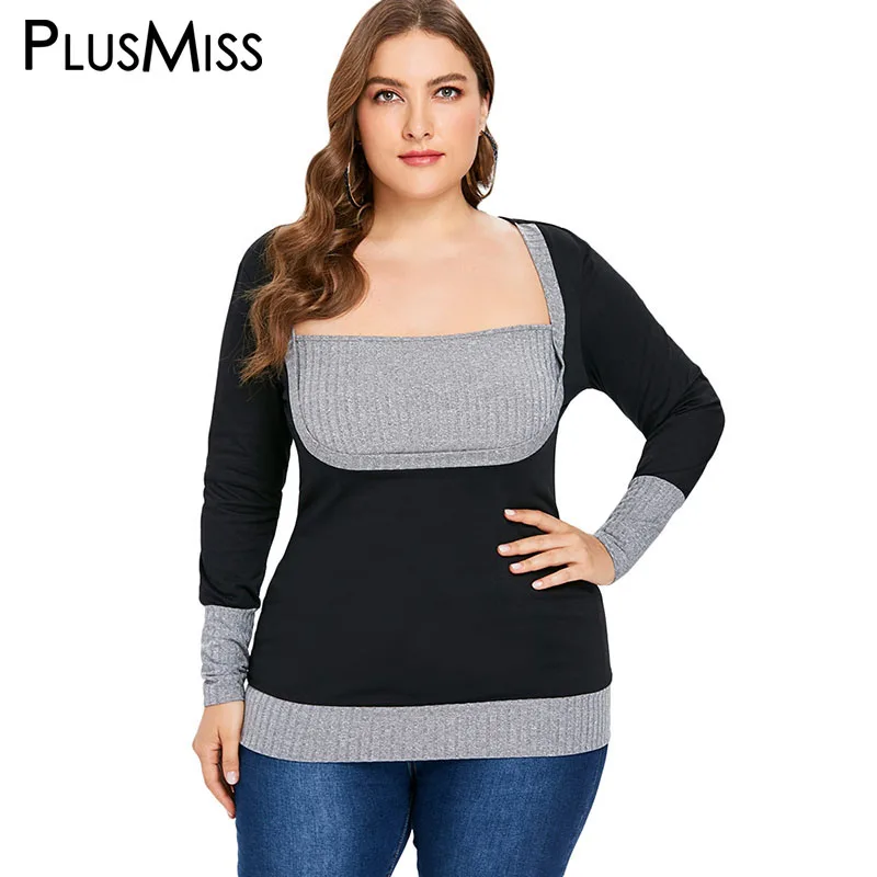 PlusMiss размера плюс 5XL Винтаж вязаная туника Футболки Для женщин XXXXL XXXL XXL большие