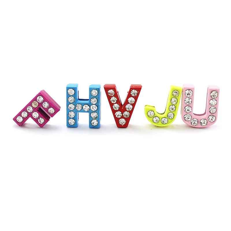 8MM Slide letter charms crystal for DIY wristband bracelet A-Z Can Choose Women Kid jewelry LSSL024 | Украшения и аксессуары