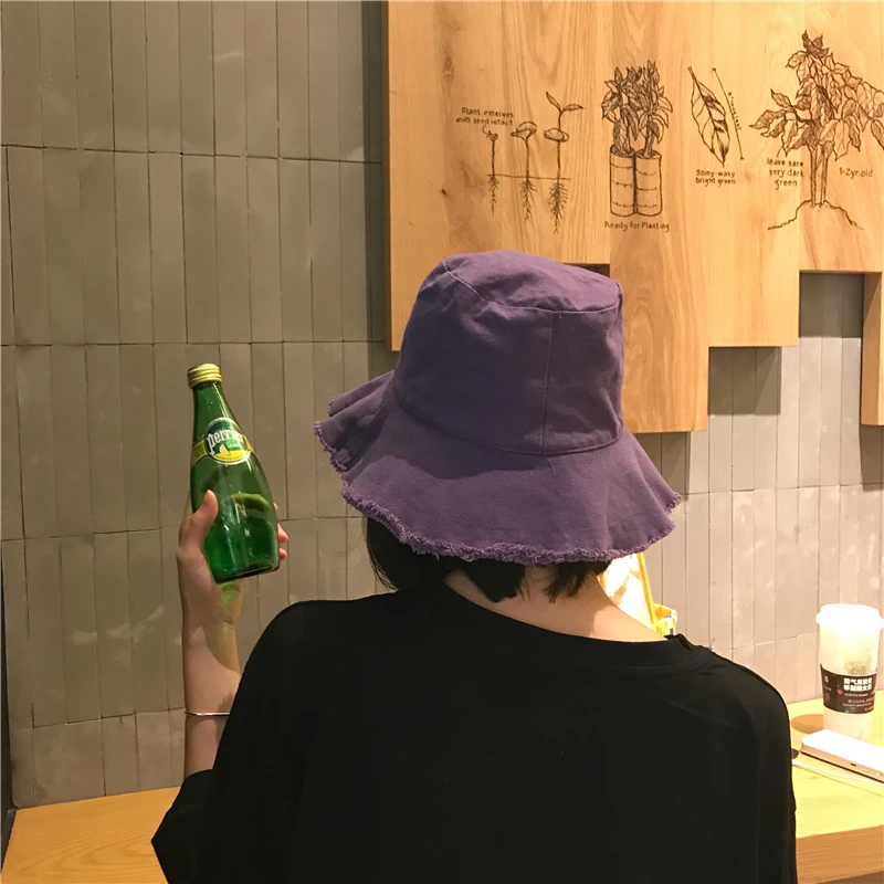 Панама Женская одноцветная шляпа ведро унисекс рыбацкие шапки мужские и женские