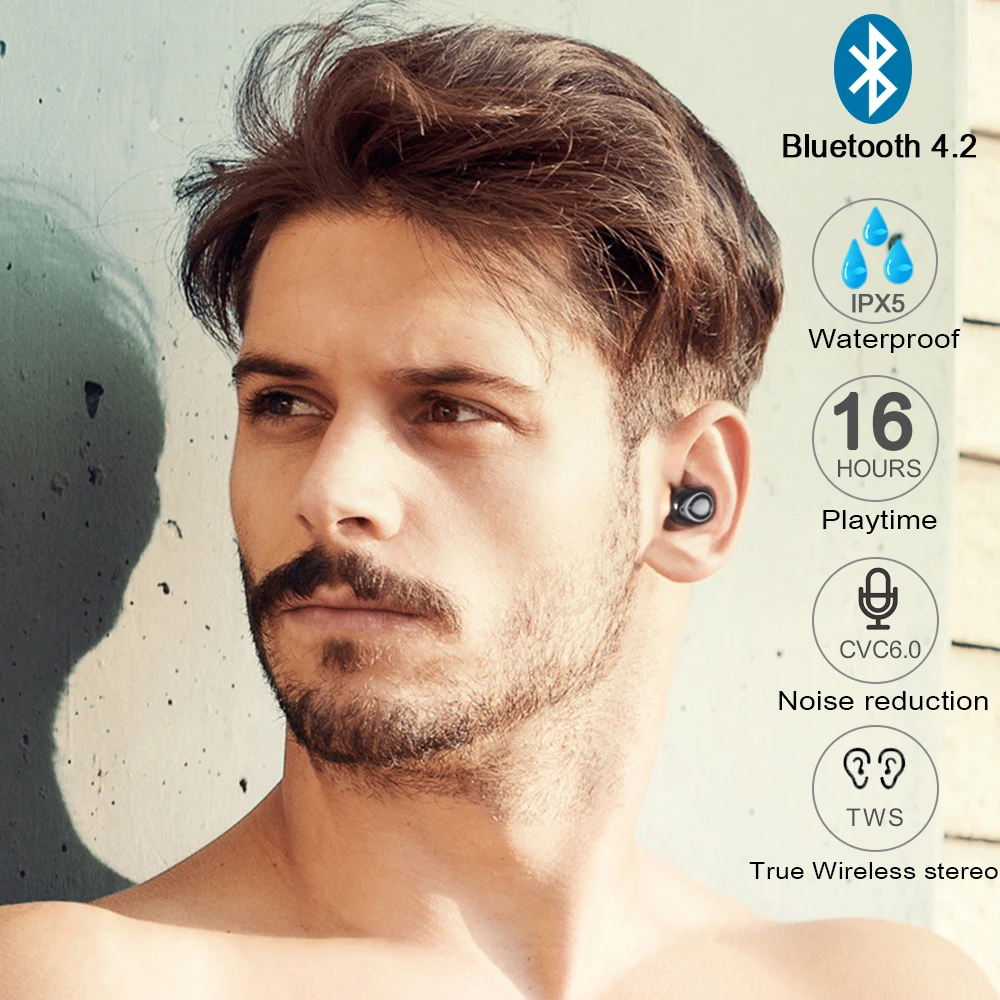 Lewinner TWS Bluetooth наушники гарнитуры X18s Беспроводные с громкой связью спортивные CVC 6 0
