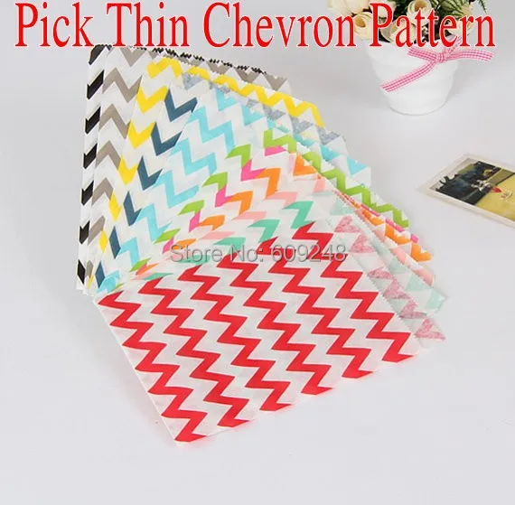 100 шт. разноцветные тонкие подарочные пакеты с шевронным узором|bulk bags|bulk paper bagsbulk