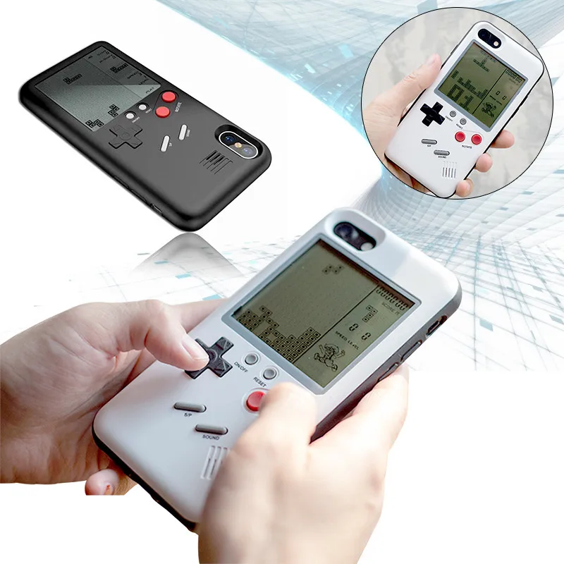 Tetris Retro Game Phone Case for iPhone 6 6s 7 8 Plus X Hard PC+TPU Back Cover GameBoy Console Protective as Gift |