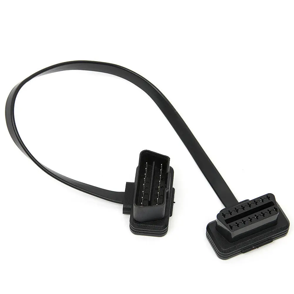 30 см автомобильный плоский тонкий мужской кабель OBD 2 16 Pin OBD2 штекер к женскому