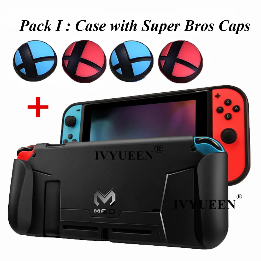 Защитный чехол-накладка IVYUEEN из термополиуретана с переключателем для Nintendo Switch Console, 4 игры для контроллера переключателя, амортизация ударов