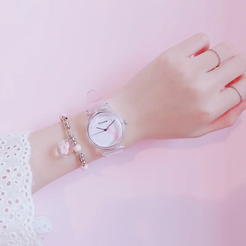 Классические Модные прозрачные кварцевые часы женские повседневные творческие