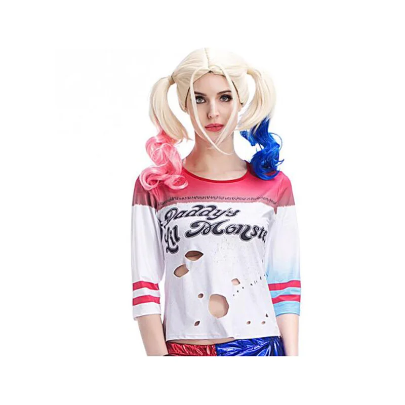 Отряд Самоубийц Harley Quinn костюм косплей полный комплект модная одежда на Хэллоуин