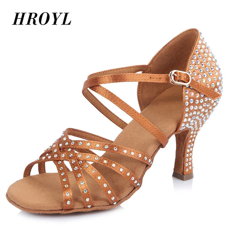 Новинка женская обувь для латинских танцев Танцевальная со стразами взрослых и