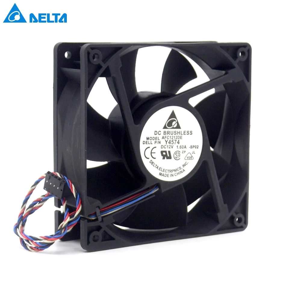 

AFC1212DE 12038 12cm 120mm DC 12V 1.6A pwm ball fan thermostat inverter server cooling fan for Delta