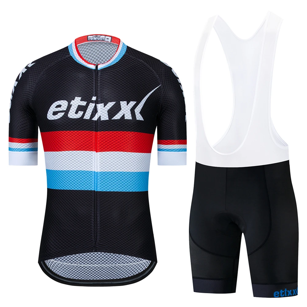 Etixx Pro одежда для велоспорта Мужская велосипедная Одежда дышащая анти-УФ велосипедная одежда короткий рукав Велоспорт Джерси Набор для мужчин - Цвет: Bib Cycling Set  01