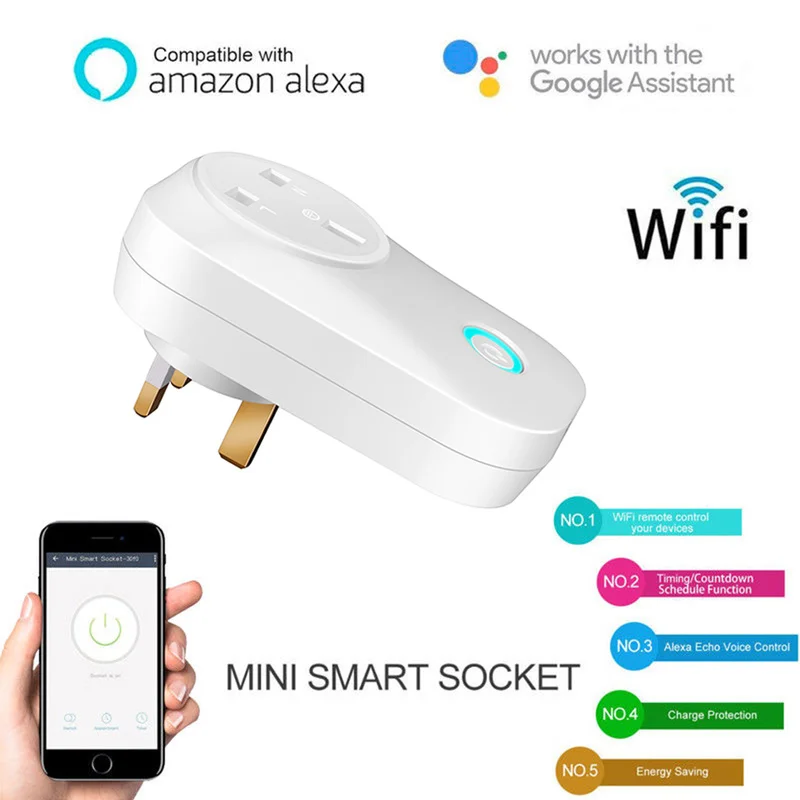 Удлинитель розетки Wi-Fi Smart Plug умная розетка Беспроводная розетка голосовое умное управление работа с Alexa Google home EU/UK/US/AU адаптер