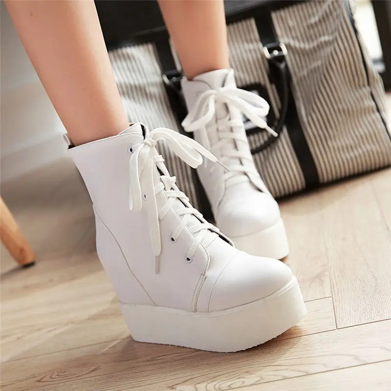 2017 Женщин Короткие Сапоги Ботинки Мартин Загрузки Плоский Каблук Высота