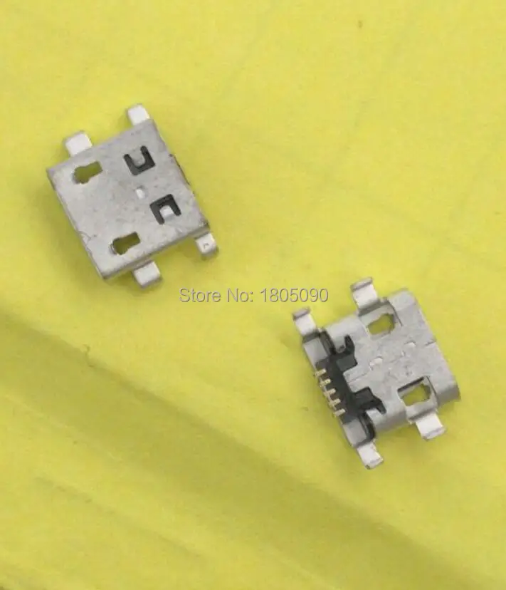 100 шт. микро usb мини разъем 5pin Тяжелая пластина 0 9 мм DIP4 плоский без стороны длинный