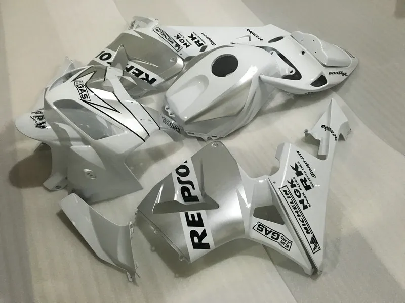 Motorocycle обтекателя комплект для HONDA CBR600RR 05 06 CBR 600 RR F5 2005 2006 CBR 600RR ABS цвета: белый, серебристый Обтекатели+ подарки ZB36