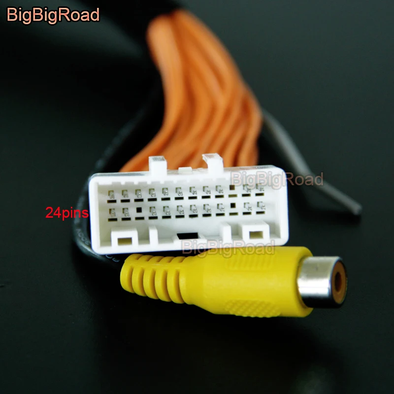 Кабель адаптер BigBigRoad для камеры заднего вида 24 контакта с разъемом RCA|Камеры авто|