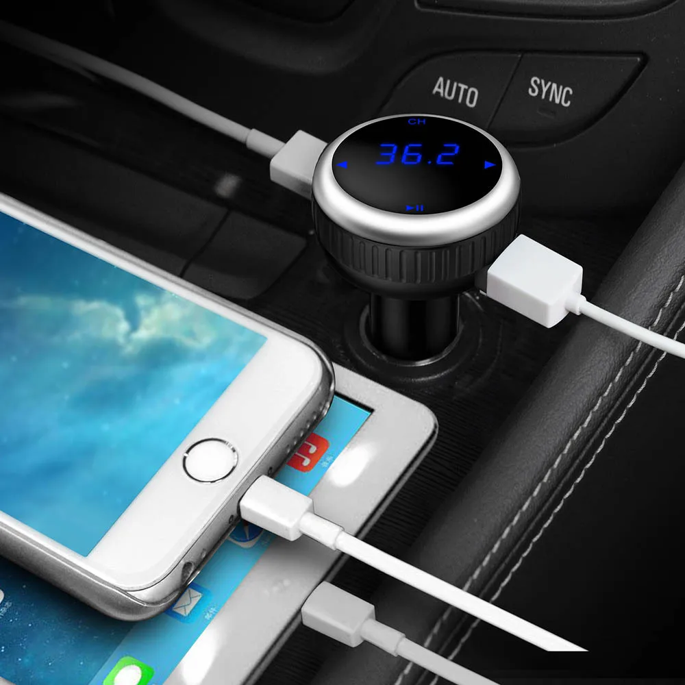 AOSHIKE миниатюрный fm передатчик Bluetooth модулятор Hands Free автомобильный комплект с