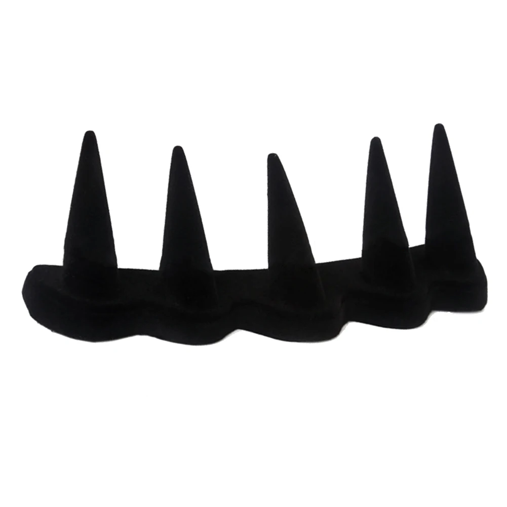 Hot Velvet Cone Fingertip Finger Ring Jewelry Holder Storage Showcase Display Stan trendy | Украшения и аксессуары