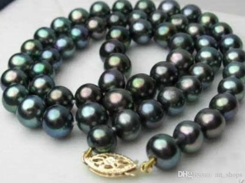 

genuine 8-9mm Black Freshwater Pearl Necklace 18"