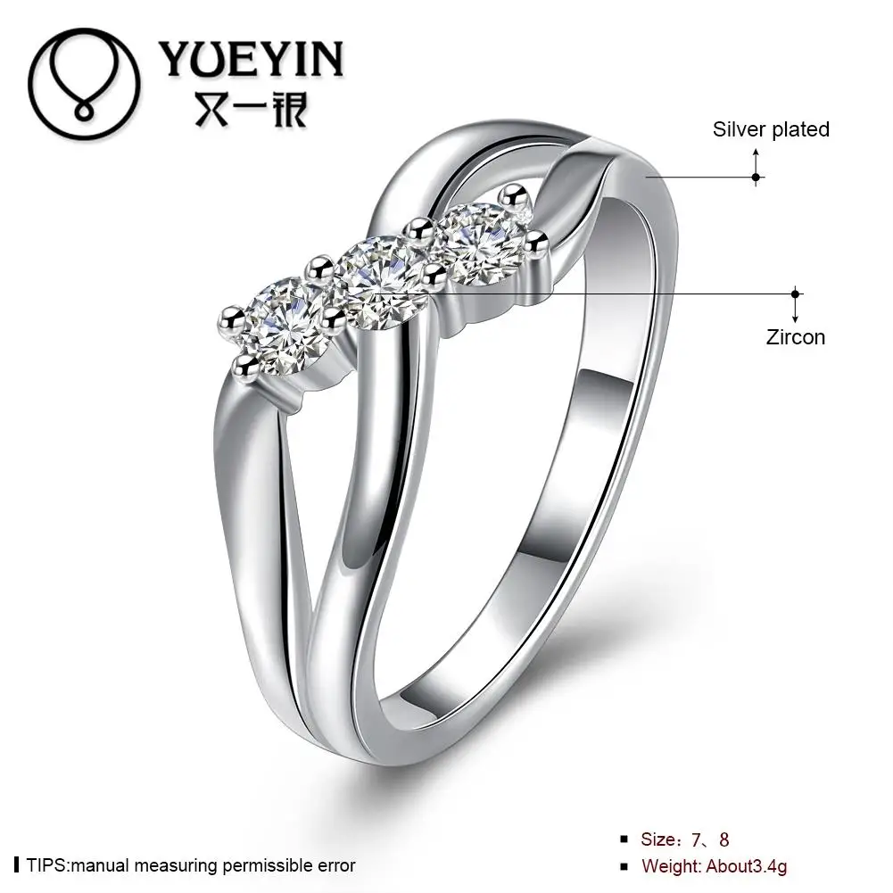 Новое поступление 2016 посеребренные кольца на палец свадебные украшения подарок