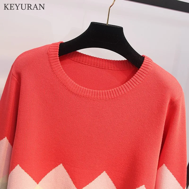 Large Size XL-5XL Women Pullover Sweaters 2019 Autumn Winter Round Collar Loose Oversize Female Casual Knit Jumpers Outerwear | Женская