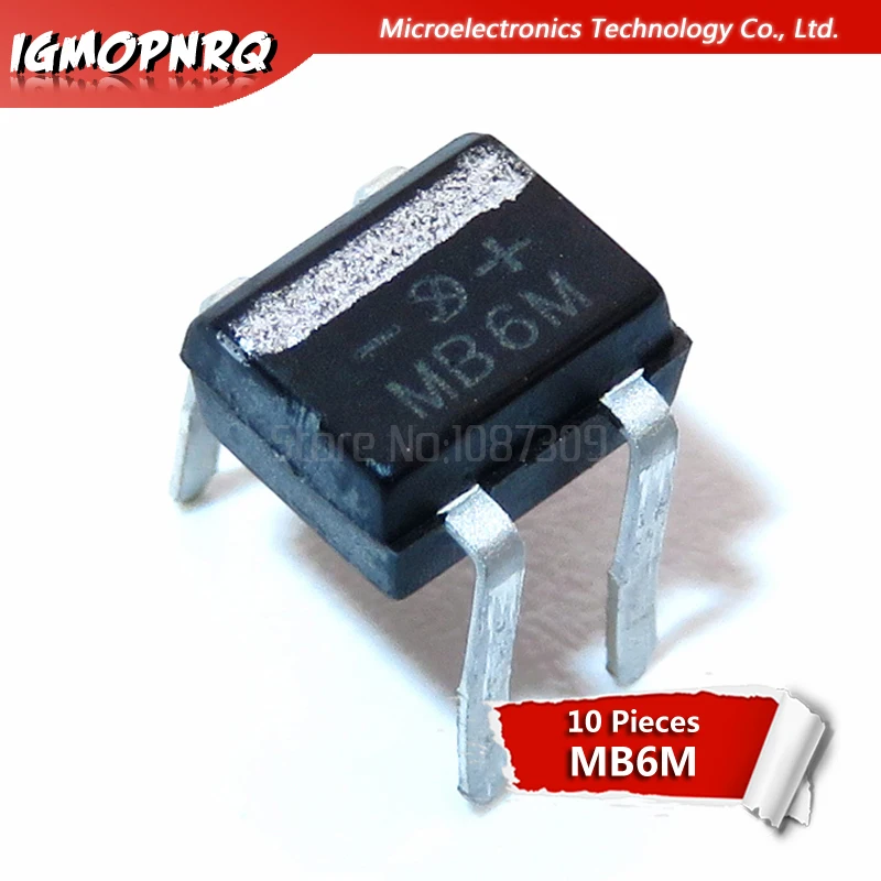 10 шт. MB6M DIP-4 мостовые выпрямители 600V 0.5A Новый оригинал
