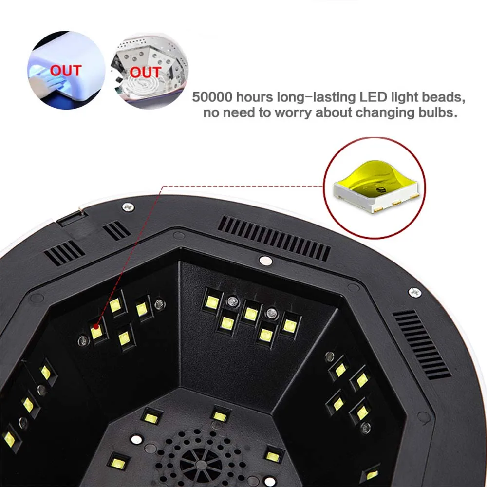 JEWHITENY 48W 24LEDs UV Lamp LED Nail For Machicure dryer for All Gels with 10/30/60S Timer Faster Art tools | Красота и здоровье