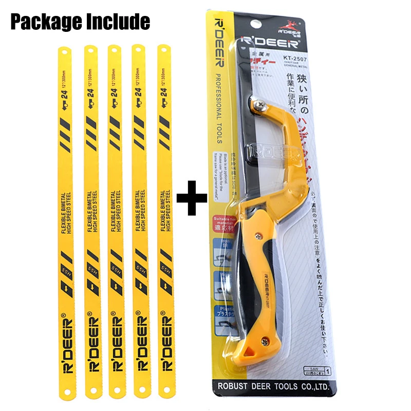 RDEER 10 &quotручная пила DIY Hacksaw алюминиевый сплав с 5 шт. лезвиями карман для резки труб