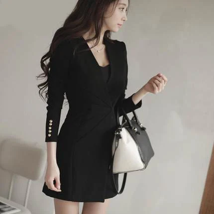 Новое Осеннее профессиональное женское платье с длинными рукавами сексуальное