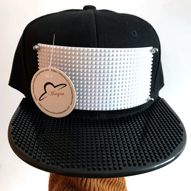 screw style no brick Мозаичные бейсболки с логотипом на заказ, строительные игрушки, бейсболки с блоками, бейсболки, бейсболки, баскетбольные кепки - Цвет: screw style no brick