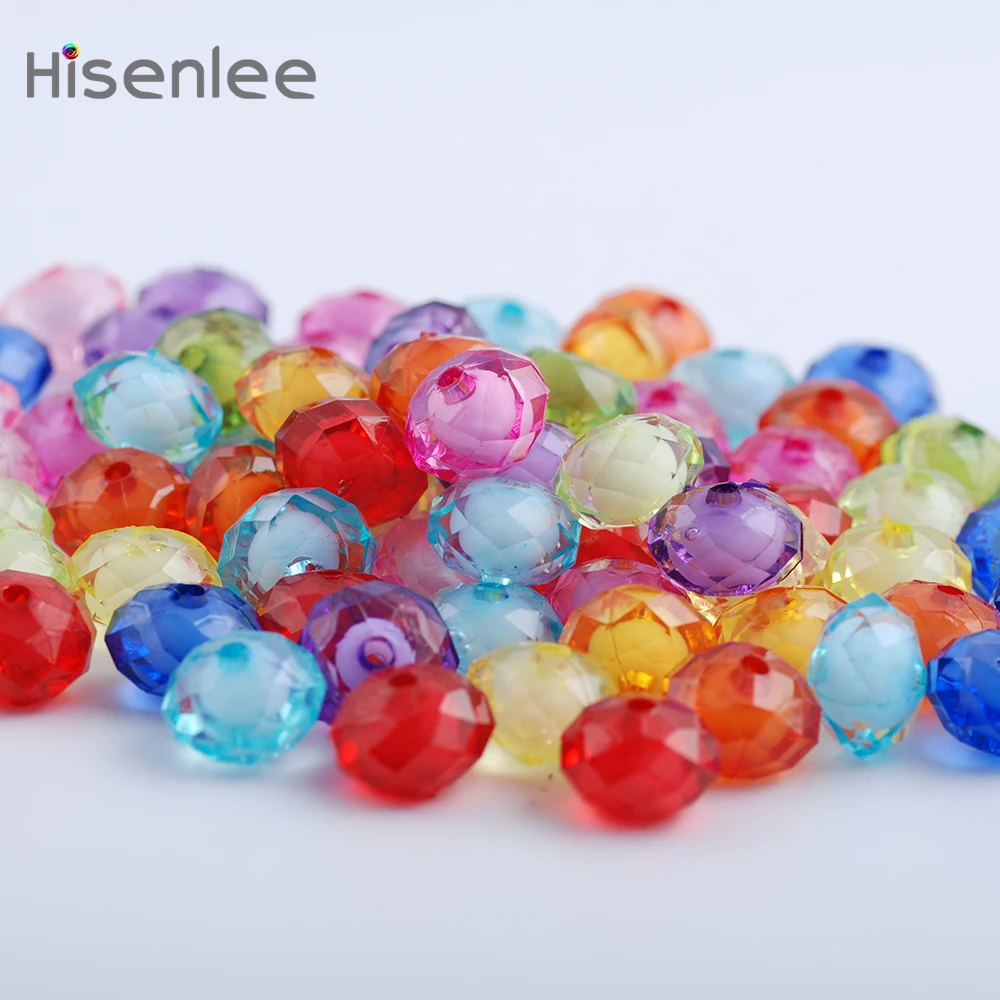 Hisenlee Новые 12 мм 50 шт разноцветные бусины акриловые прозрачные разделительные