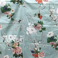 leolin printed retro diy satin drill plum blossom three color into the patchwork cotton fabric tissus 50cm