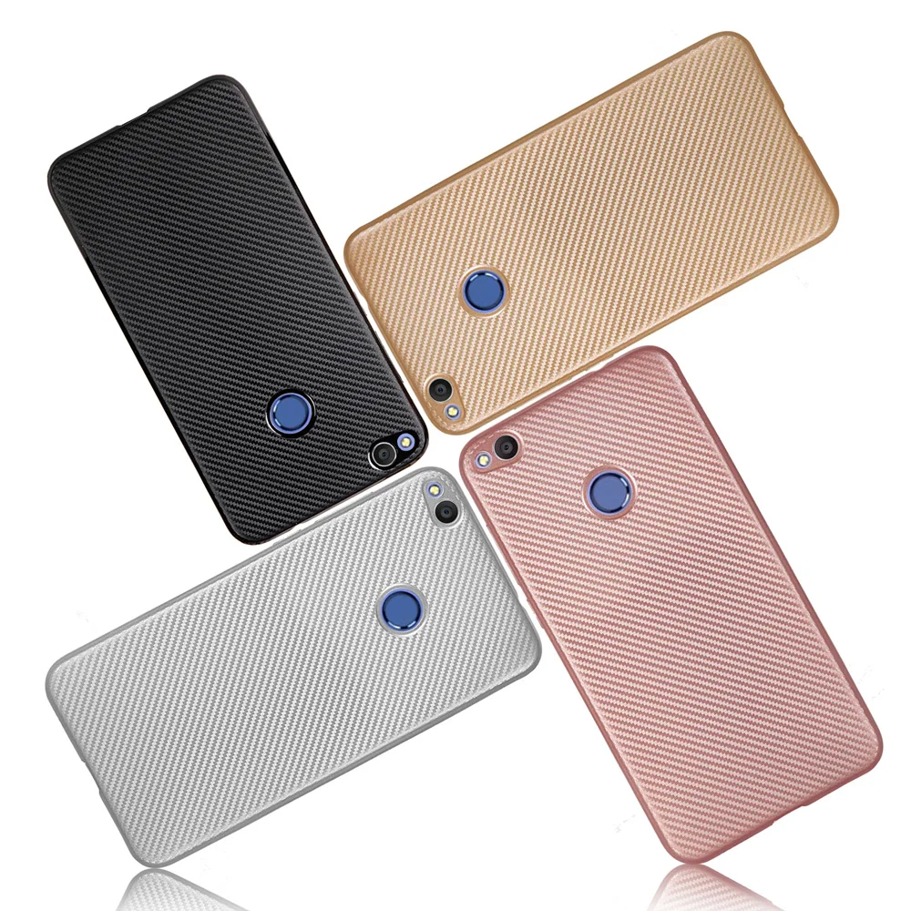 Для Huawei Honor 8 Lite/для P8 Lite 2017/Дело Slim тонкой углерода Волокно амортизирующие мягкой