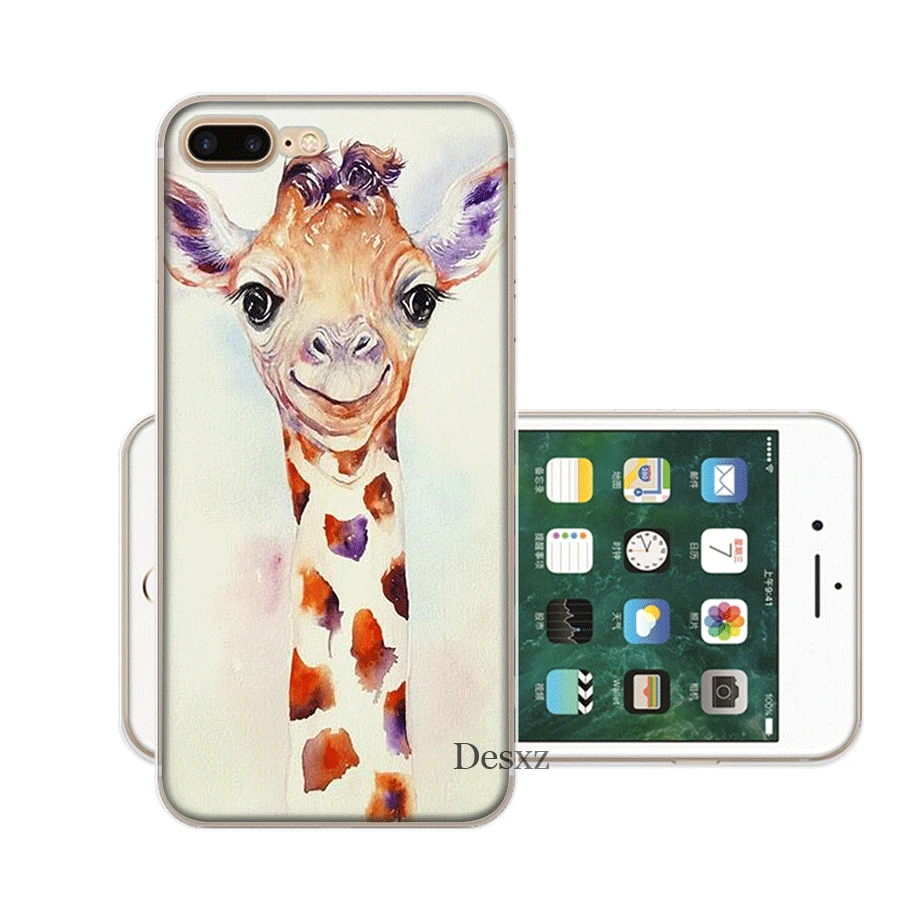 Desxz Giraffes Mobile Phone Case for iPhone 6 6s 7 8 Plus 11 Pro X XS Max 5 5s SE Cover Protection |
