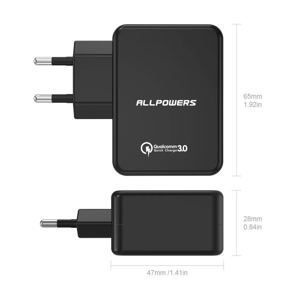 ALLPOWERS зарядное устройство для телефона QC 3 0 USB настенное с европейской вилкой