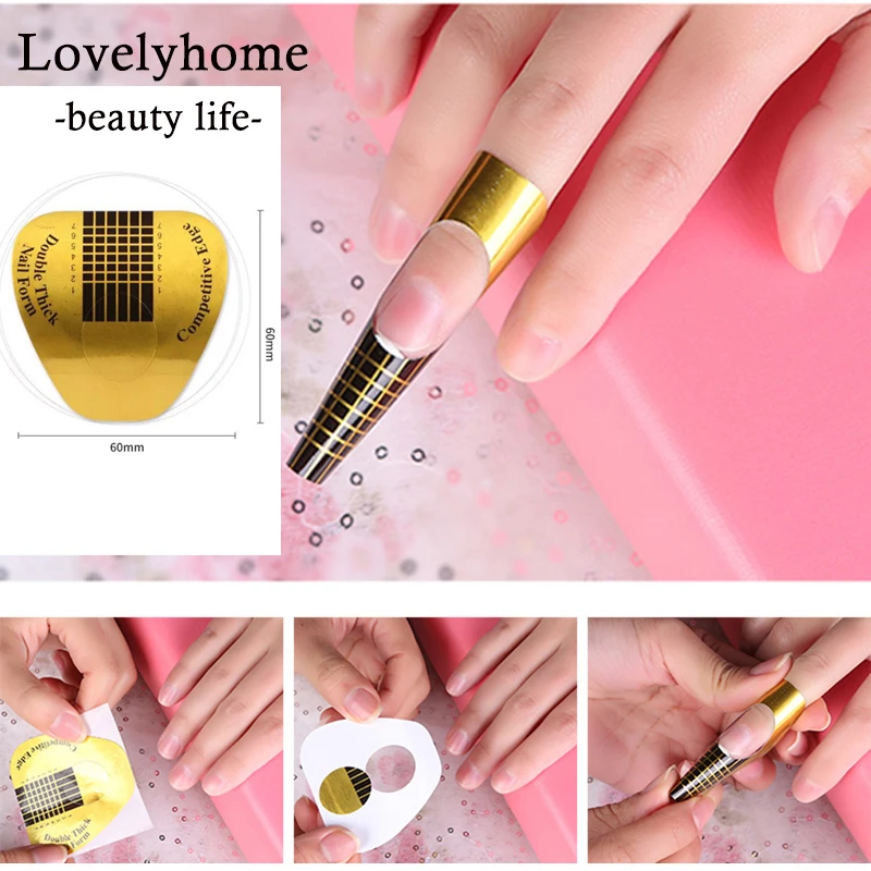 Набор форм для ногтей 20/50 шт. Типсы наращивания из французского акрилового УФ