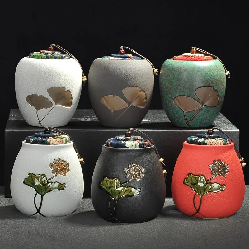 Винтаж грубая Керамическая пиала Caddy пуэр контейнер Кунг Фу Чай интимные аксессуары керамика коробка приправа резервуар для хранения кофе закупориваемая банка