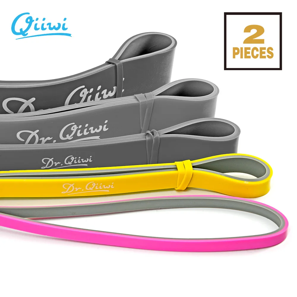 Yellow-Pink Dr. Qiiwi 210 см, набор резиновых эластичных резинок для йоги, упражнений, лент, петля для тренировок, фитнес, оборудование для резинки, растягивания тела - Цвет: Yellow-Pink