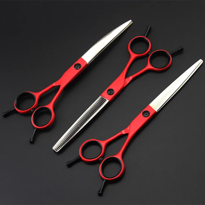 5 шт./комплект ножницы для стрижки и филировки собак 7 дюймов|barber scissors|hairdressing
