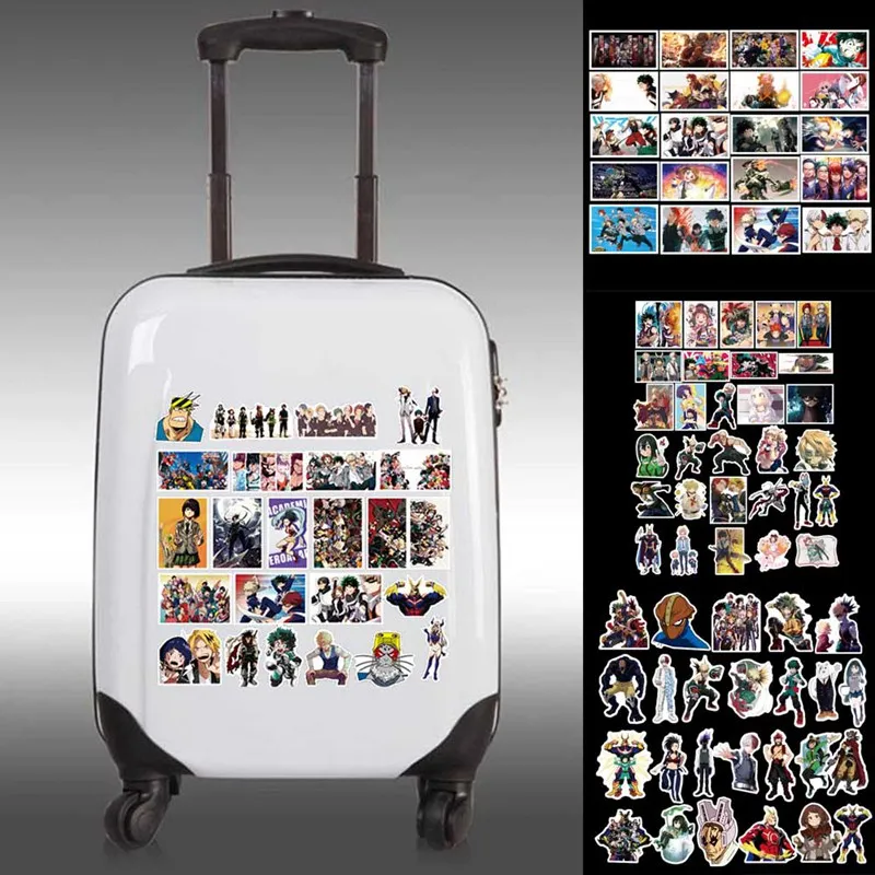100Pcs/pack My Hero Academia Anime Sticker Skateboard Waterproof Trolley Case Laptop Stickers Toys Gifts For Kids | Канцтовары для