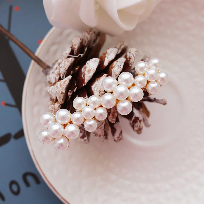 1 pcs Fashion Giltter Pearl Hair Clips Hollow Bowknot Imitiation Flower Duckbill Hairpins Elegant Women Party Headwear Jewelry