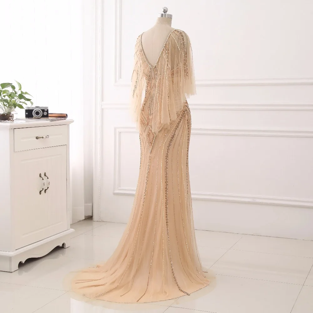 CloverBridal 2017 новые роскошные шикарные блестящие платья русалки цвета шампанского