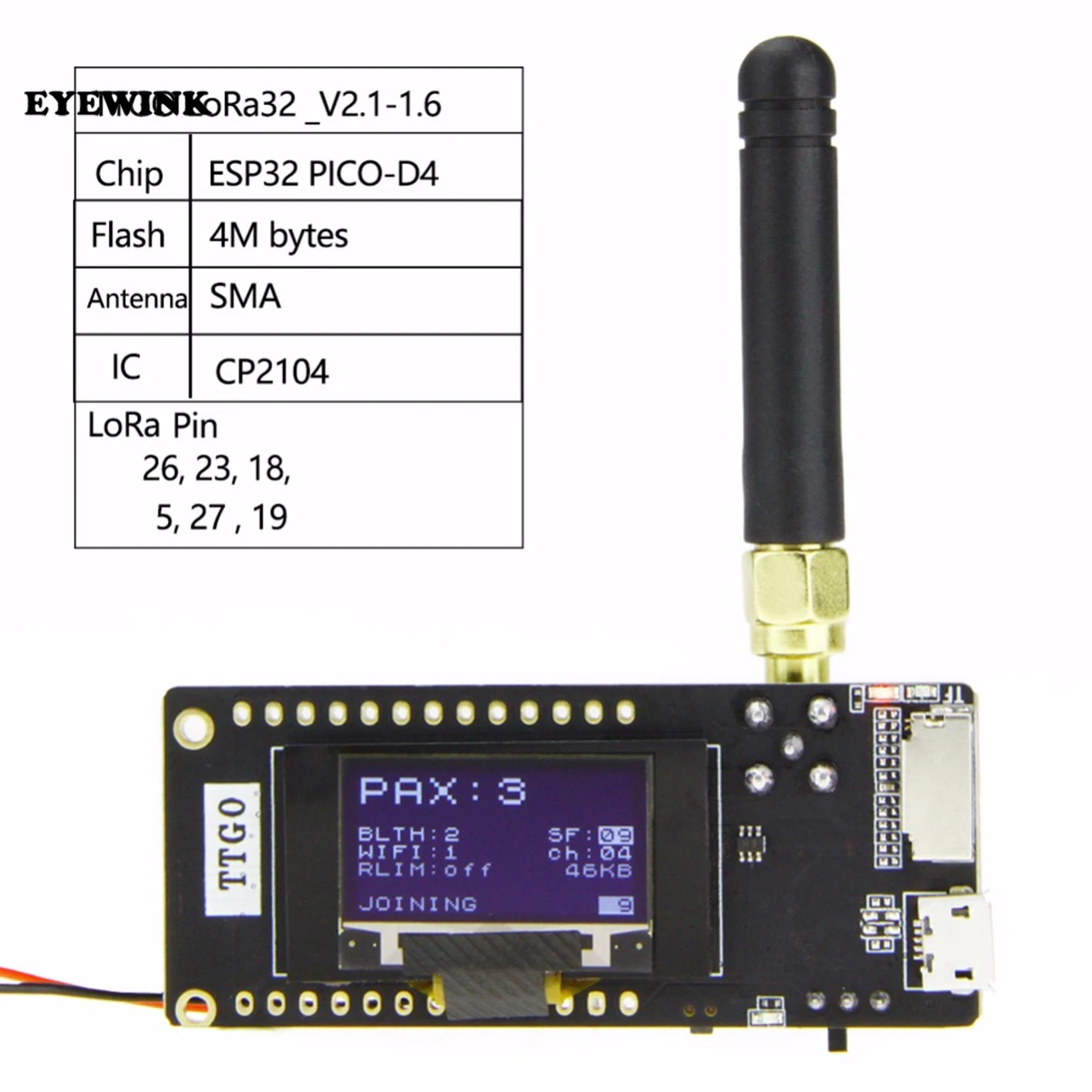 LoRa32 V2.1 ESP32 OLED 0 96 &quotSD карты Bluetooth WI FI Беспроводной модули SMA IP5306|ЖК-модули| |