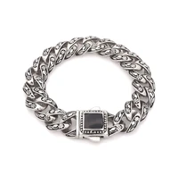 jsbao high quality 316l stainless steel womens biker link chain rose flower bracelet bangle mens jewelry