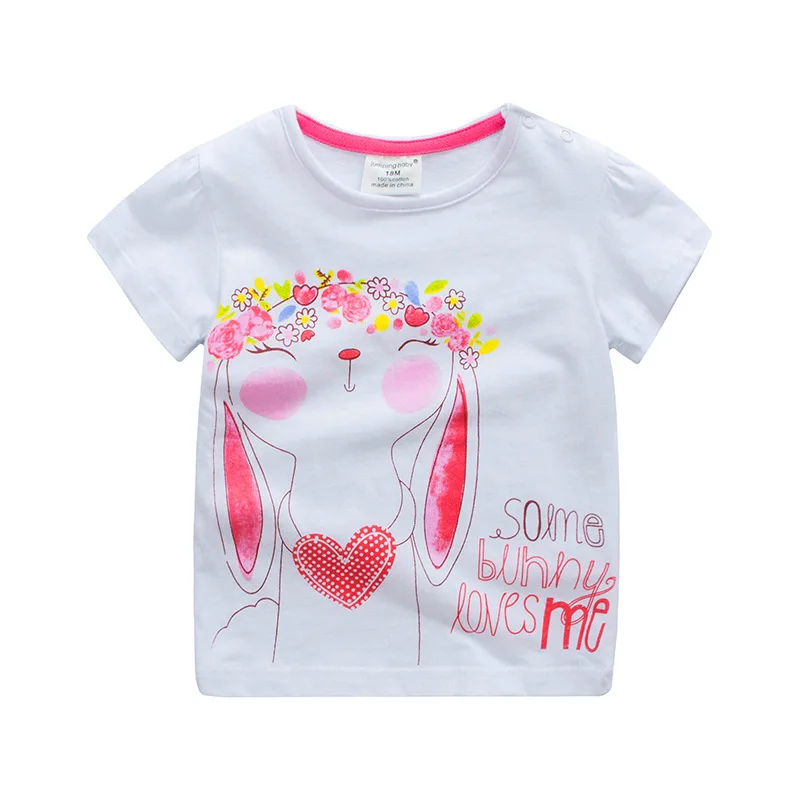 Jumingbaby/2019 футболка для девочек детская летние топы с вышивкой животных костюмы