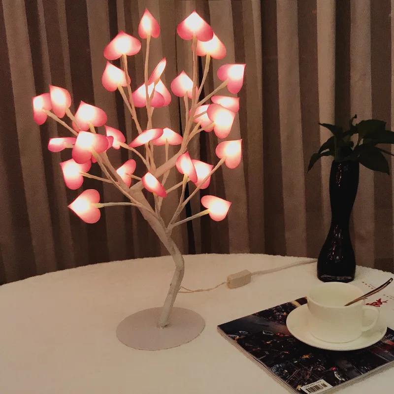 Ins adornment love small table lamp girl heart room decorate bedroom net red light gift romantic lamp vibrato 520