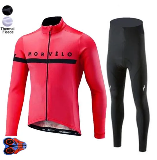 Morvelo, Зимняя Теплая Флисовая велосипедная майка с длинным рукавом, 9D гелевая подкладка, без комбинезона, ropa ciclismo, одежда, Майо, комплекты для велоспорта - Цвет: 15