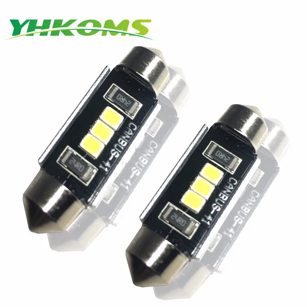 2 шт. светодиодные лампы YHKOMS для чтения 28 мм 31 36 39 41 44 C5W C10W|auto interior|41mm led canbusled 41mm canbus |