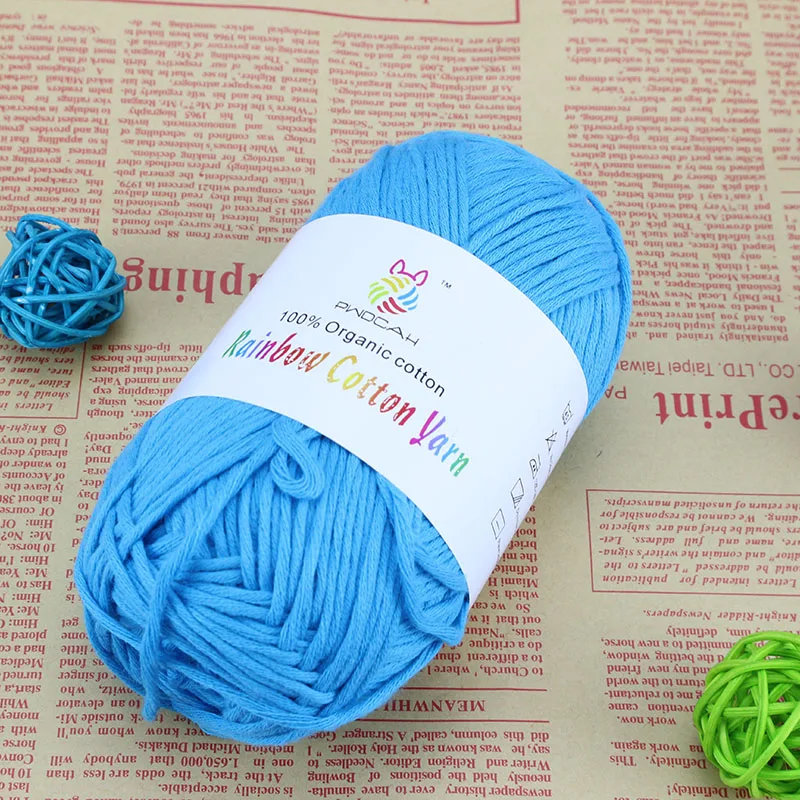 Детская 100% хлопковая плотная вязаная крючком дешевая пряжа для ручного вязания