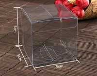 100pcs 555cm transparent waterproof clear pvc boxes packaging small plastic box storage eventparty supplies