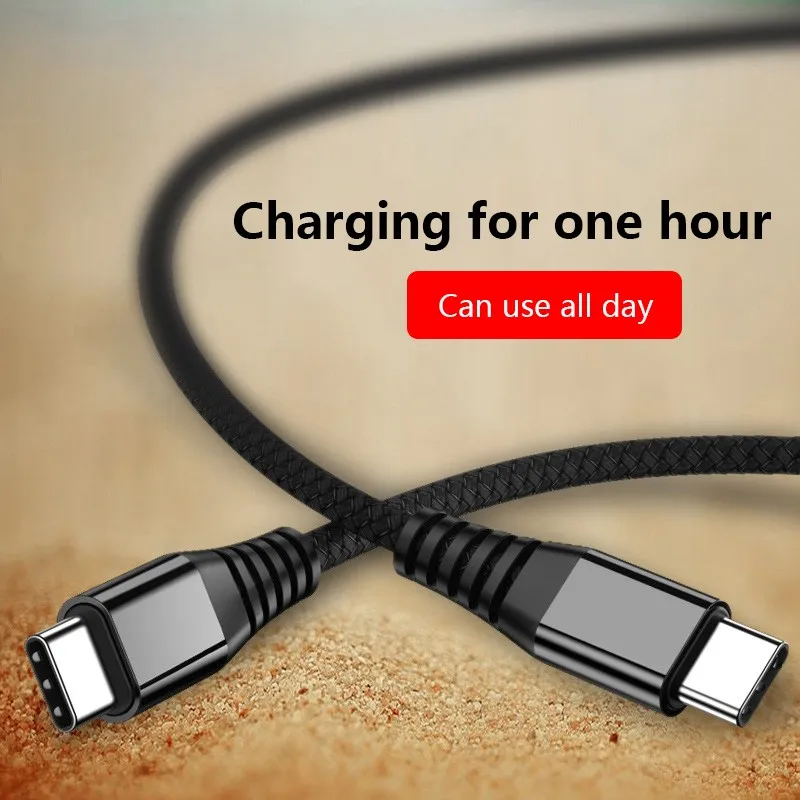 Кабель USB для зарядки 60 Вт кабель передачи данных Type c с двумя головками типа C к type